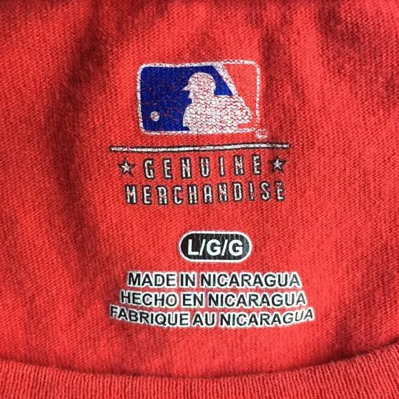 Cleveland Indians T Shirt Mens Large MLB Baseball Red Short Sleeve Adult Genuine - Picture 10 of 12